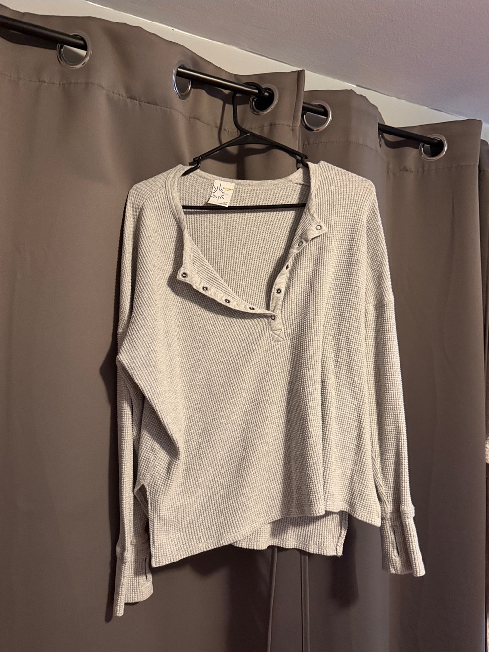 Snap-Button Waffle Knit Top